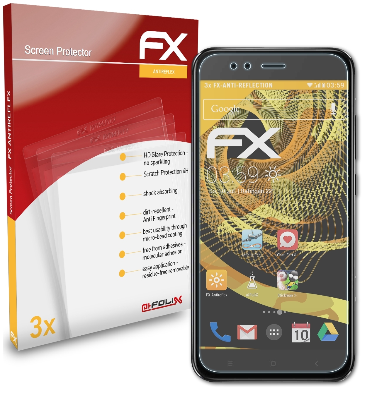 Xiaomi FX-Antireflex 3x Displayschutz(für ATFOLIX A1) Mi