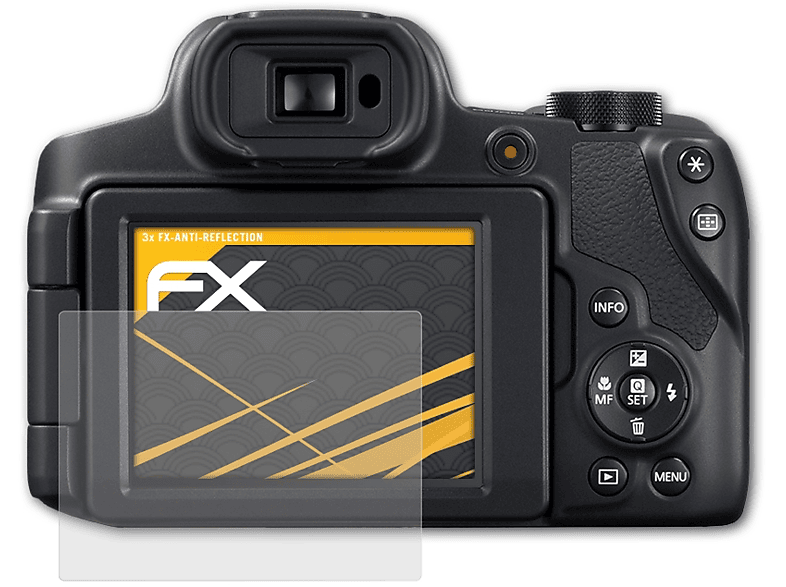 ATFOLIX 3x FX-Antireflex Displayschutz(für Canon PowerShot SX70 HS)