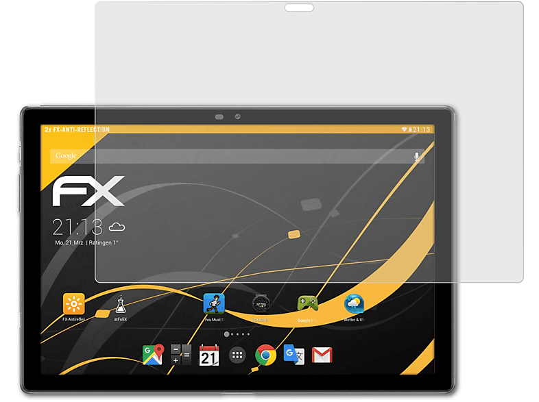 ATFOLIX 2x FX-Antireflex Displayschutz(für Blackview Tab 9 4G)