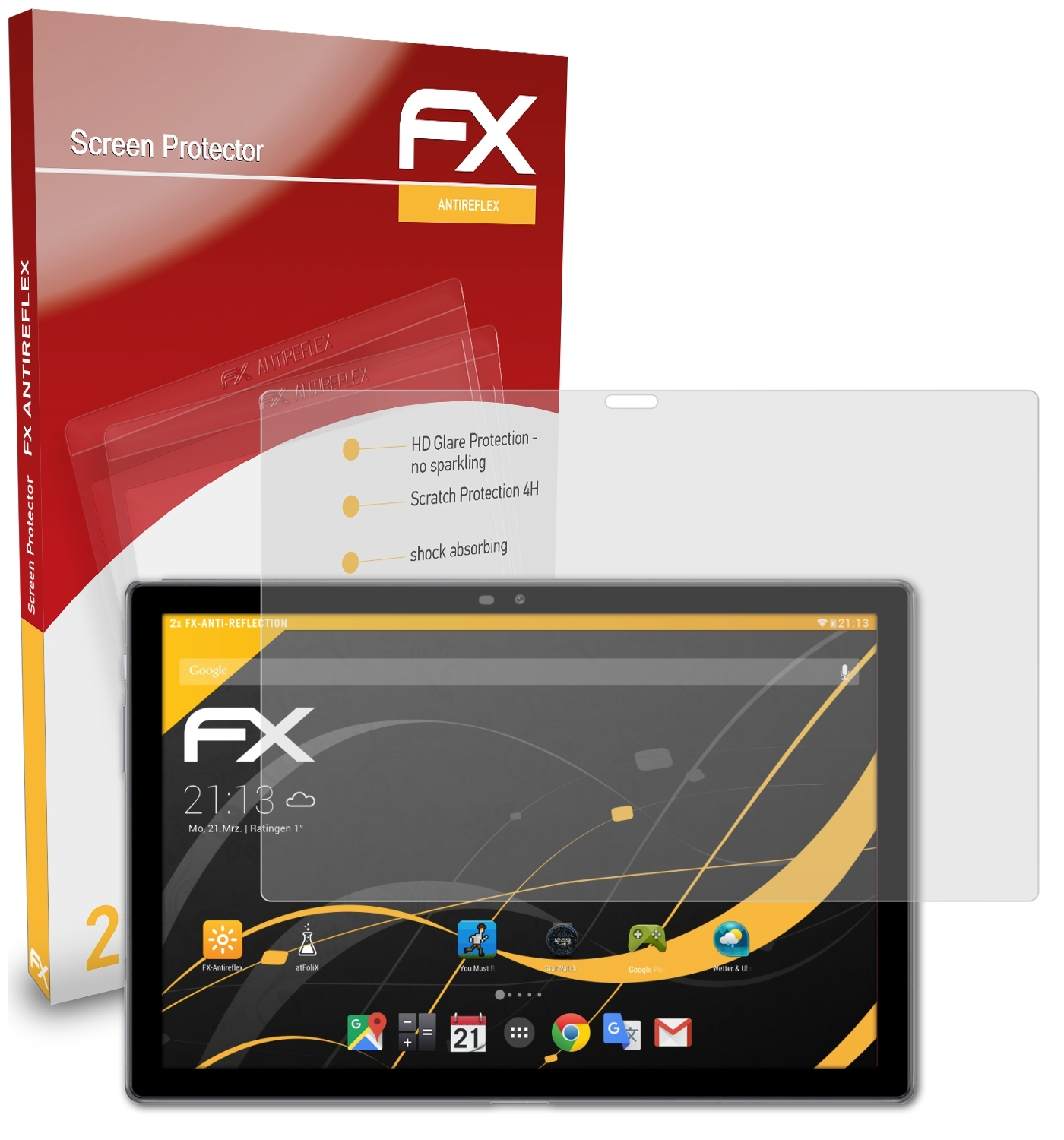 ATFOLIX Tab FX-Antireflex Blackview 9 4G) Displayschutz(für 2x