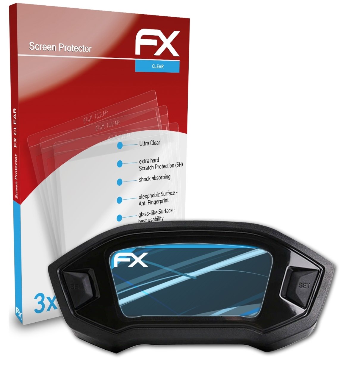 ATFOLIX 3x FX-Clear Displayschutz(für F/RR) CBR Honda 600