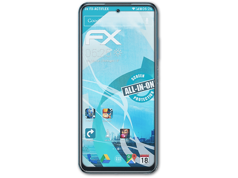 ATFOLIX 3x FX-ActiFleX Displayschutz(für Xiaomi Poco M3 Pro)