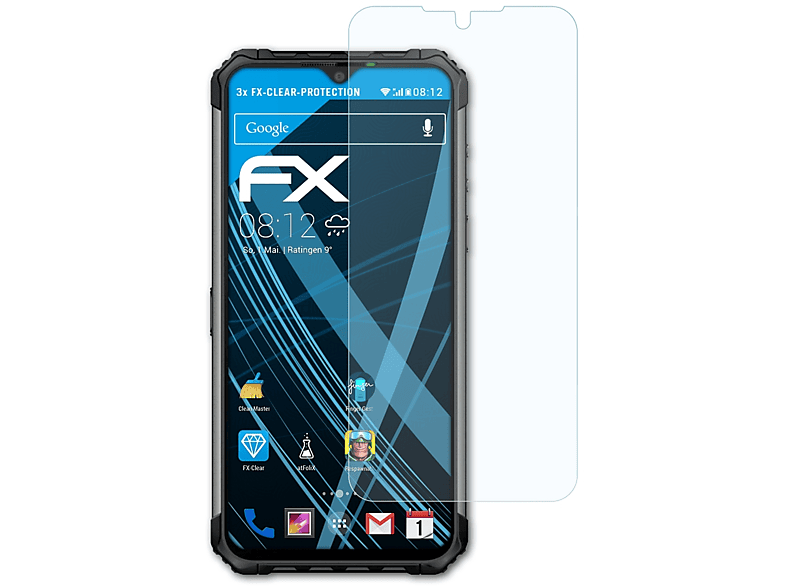 ATFOLIX 3x FX-Clear Displayschutz(für Ulefone Armor 7E)