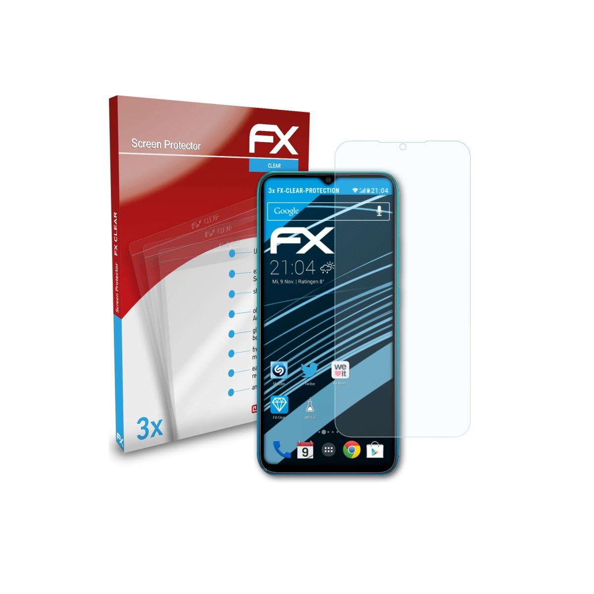 ATFOLIX Xiaomi 3x Displayschutz(für 9i FX-Clear Redmi Sport)