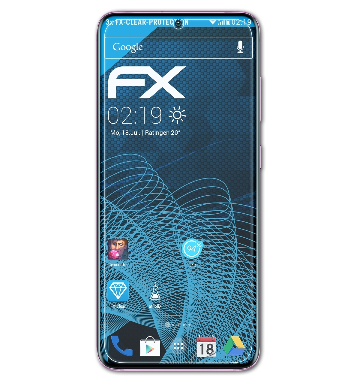 ATFOLIX 3x FX-Clear Galaxy S20) Samsung Displayschutz(für