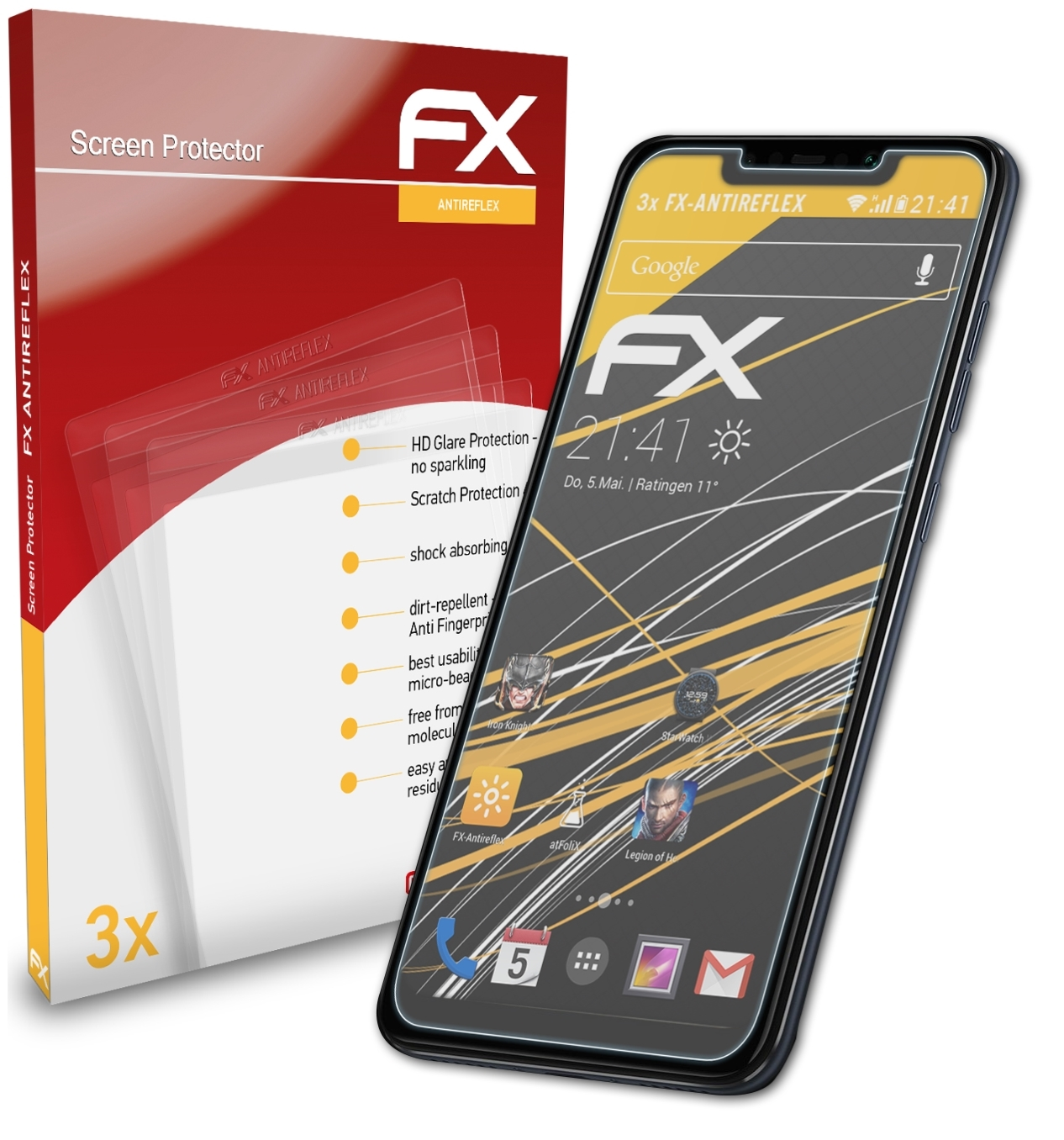 F1) Xiaomi FX-Antireflex Poco Displayschutz(für ATFOLIX 3x