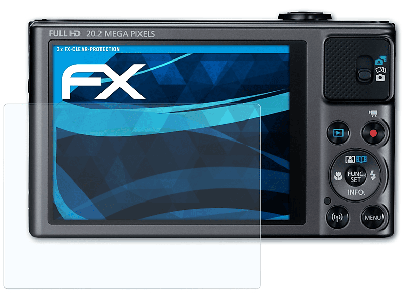 ATFOLIX 3x FX-Clear Displayschutz(für Canon PowerShot SX620 HS)