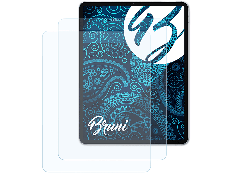 BRUNI 2x Basics-Clear Apple Schutzfolie(für iPad Pro 12,9 (2021))