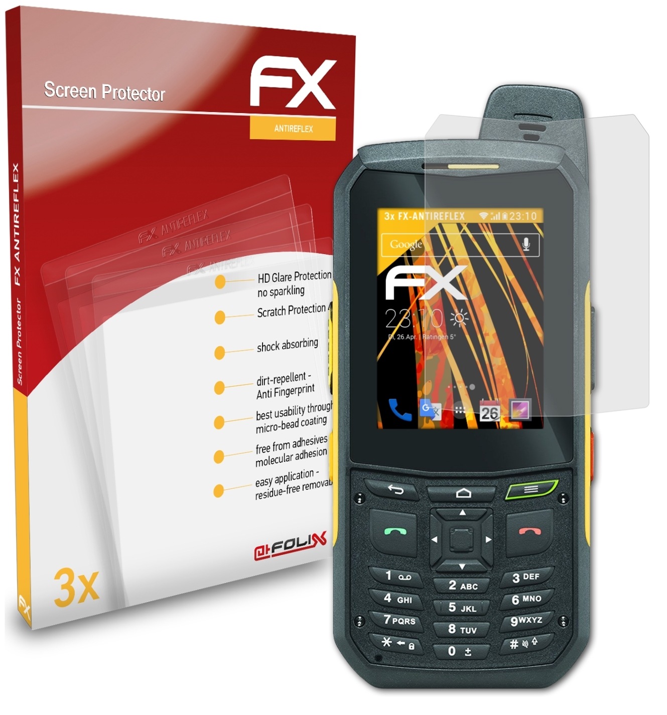 ATFOLIX 3x FX-Antireflex Displayschutz(für Sonim XP6)
