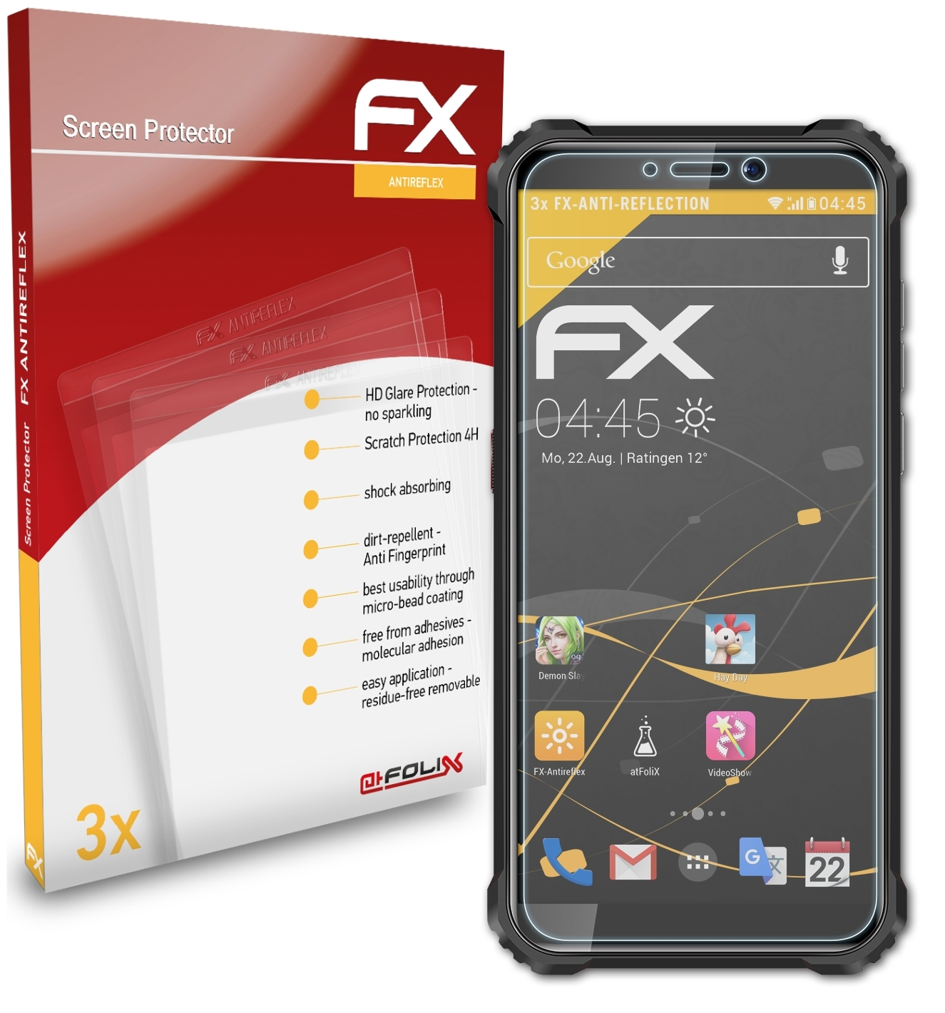 ATFOLIX 3x WP5 Displayschutz(für FX-Antireflex Oukitel Pro)