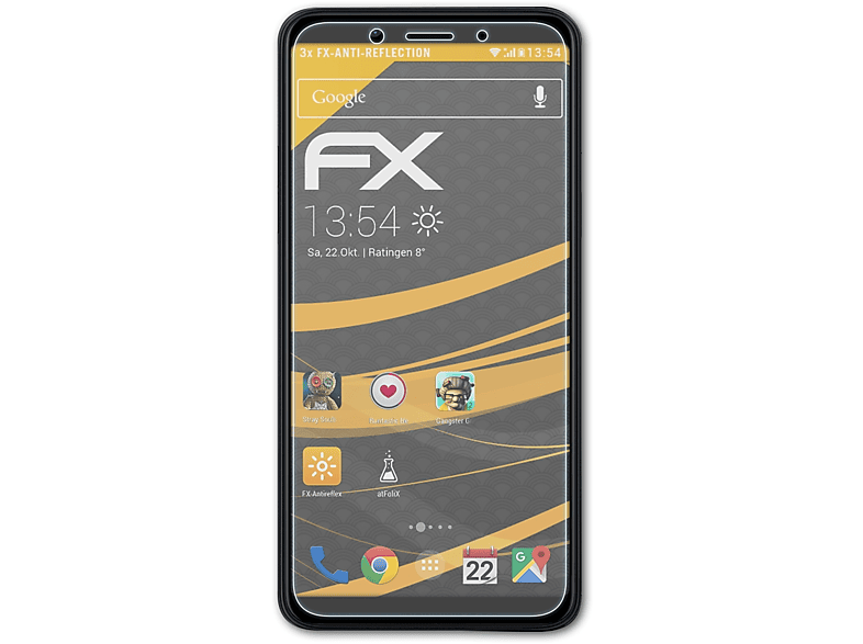 ATFOLIX 3x FX-Antireflex Oppo Displayschutz(für A73)