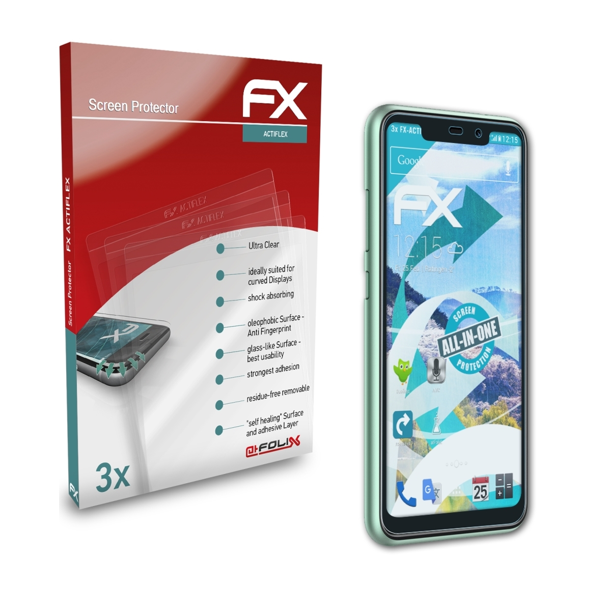 3x Displayschutz(für FX-ActiFleX ATFOLIX Oukitel C22)