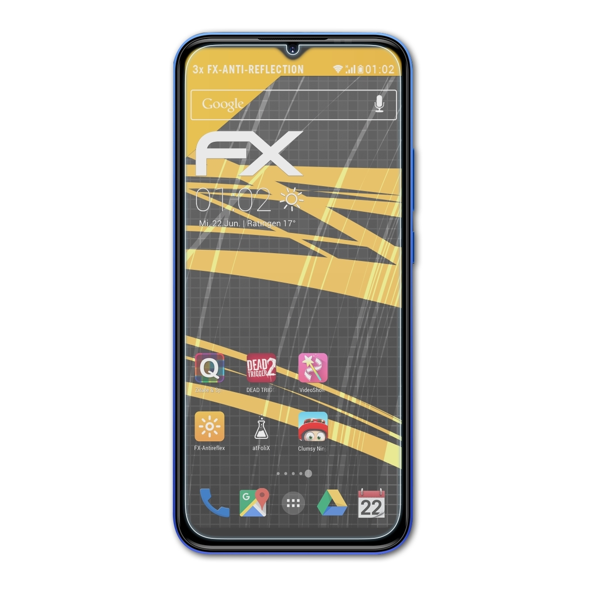X96 FX-Antireflex Pro) ATFOLIX 3x Displayschutz(für DOOGEE