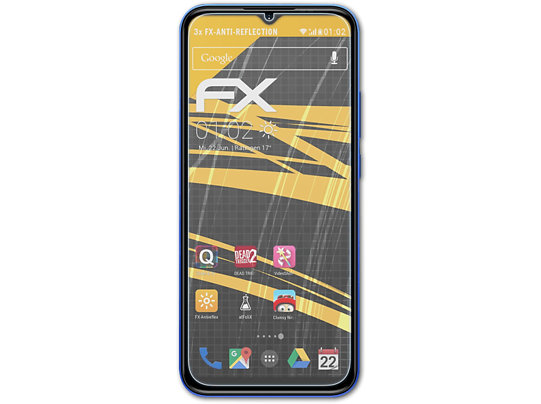 ATFOLIX 3x FX-Antireflex Displayschutz(für DOOGEE X96 Pro)