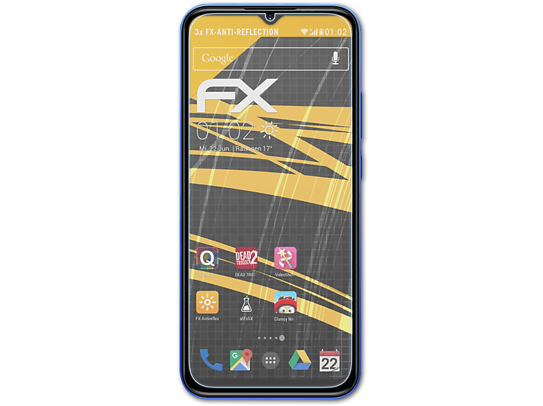 ATFOLIX 3x FX-Antireflex X96 DOOGEE Displayschutz(für Pro)