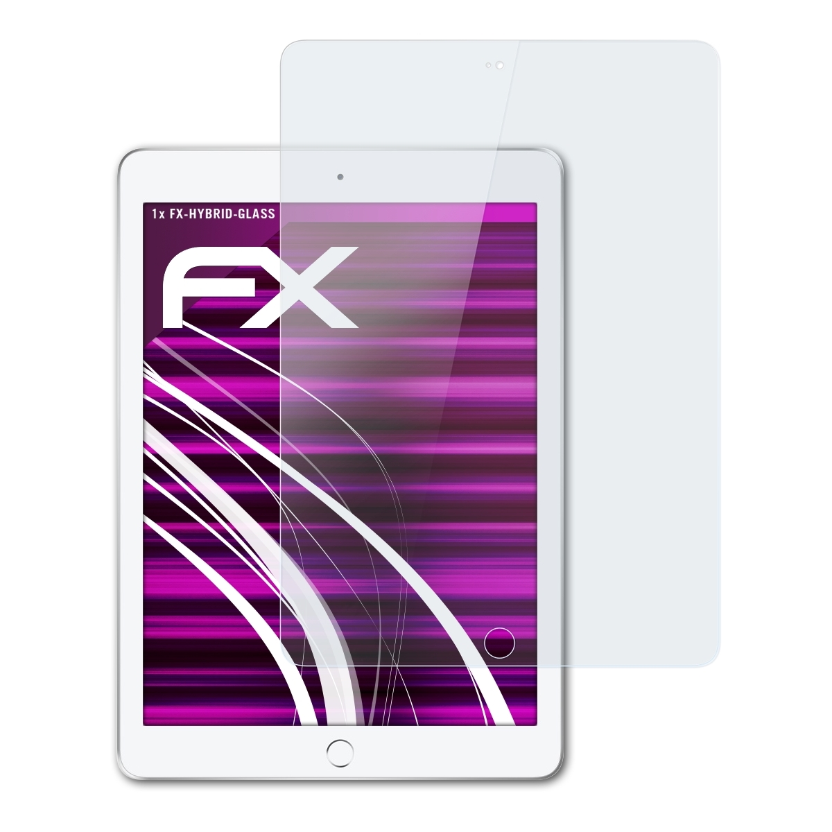 ATFOLIX FX-Hybrid-Glass Schutzglas(für Apple iPad (2018)) 9,7