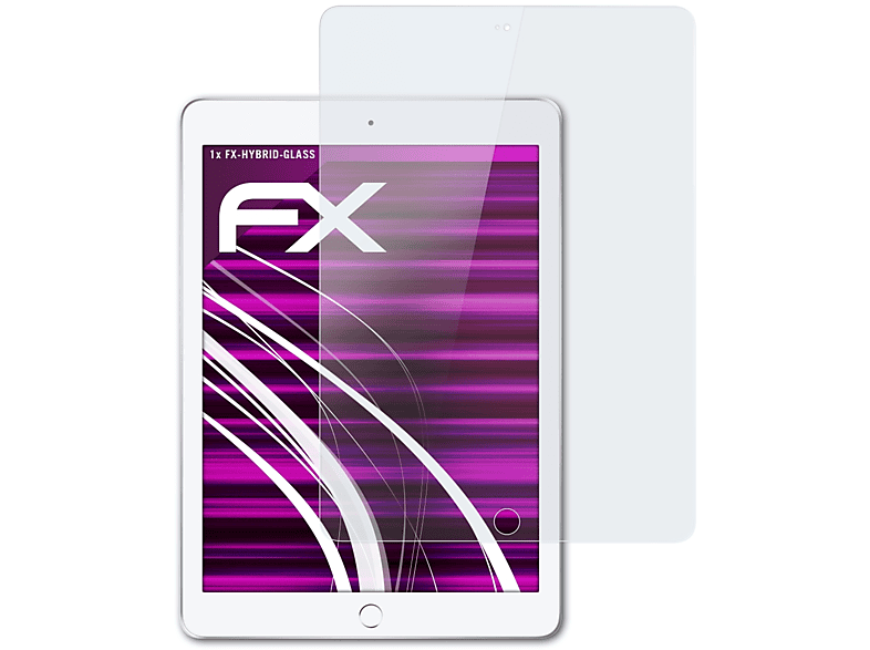 ATFOLIX FX-Hybrid-Glass Schutzglas(für Apple iPad 9,7 (2018))