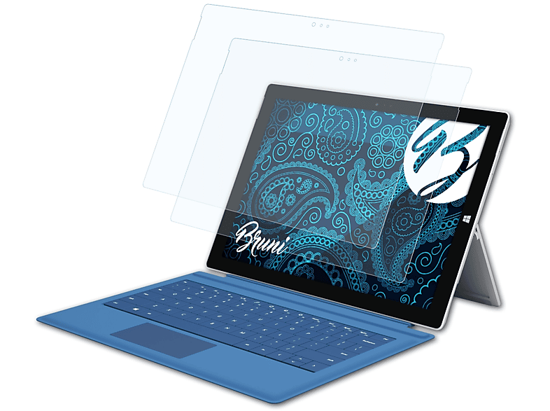 BRUNI 2x Basics-Clear Schutzfolie(für Microsoft Surface Pro 3)