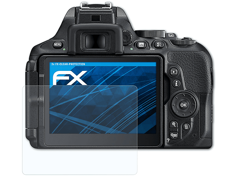 ATFOLIX 3x FX-Clear Displayschutz(für D5600) Nikon