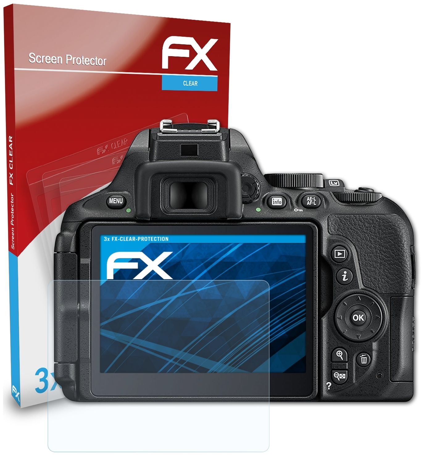 Nikon 3x D5600) ATFOLIX Displayschutz(für FX-Clear