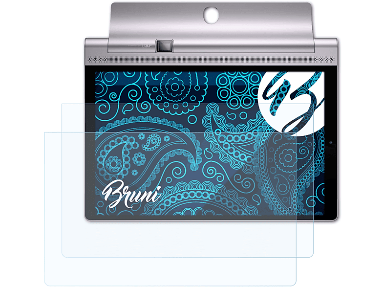 BRUNI 2x Basics-Clear Schutzfolie(für Lenovo Yoga Tab 3 Pro 10) | Tabletschutzfolien