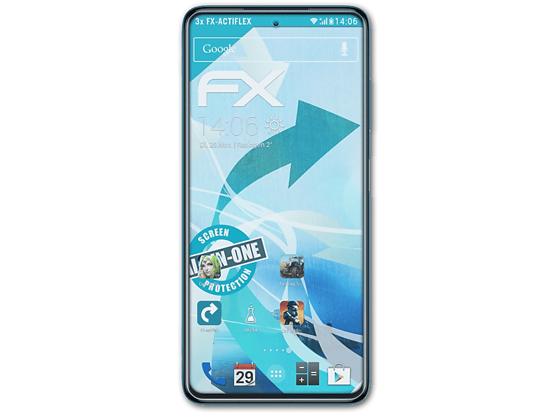 Displayschutz(für X3) 3x ATFOLIX Poco Xiaomi FX-ActiFleX