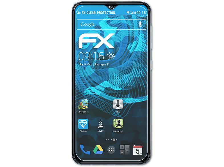 ATFOLIX 3x FX-Clear Displayschutz(für Samsung Galaxy A10)