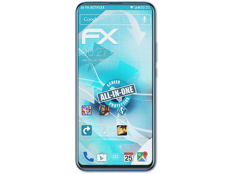 3x Huawei FX-ActiFleX P Smart ATFOLIX Displayschutz(für Z)