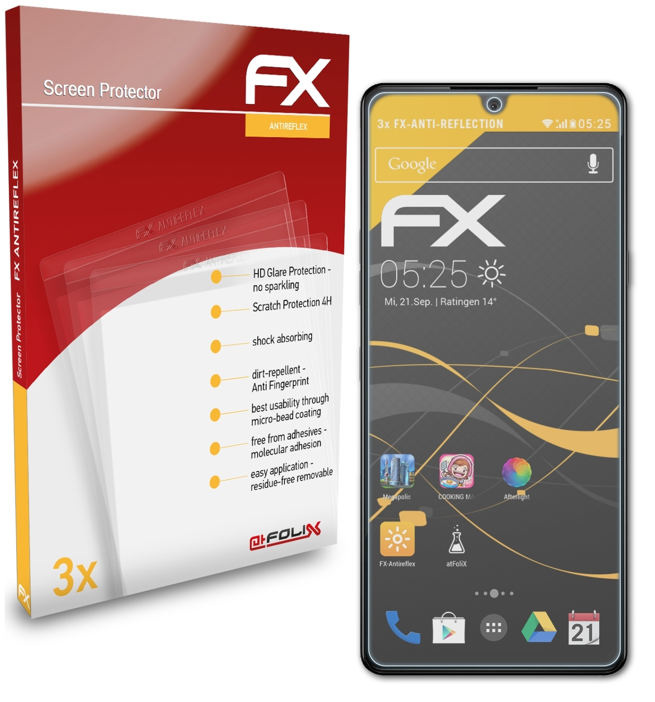 3x LG Displayschutz(für 6) Stylo ATFOLIX FX-Antireflex