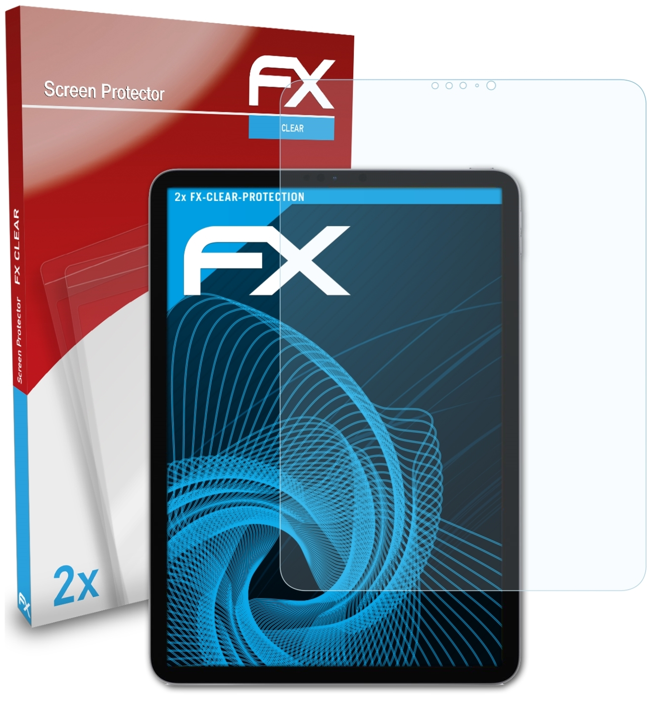 ATFOLIX 2x FX-Clear Displayschutz(für Apple 11 iPad Pro (2018))