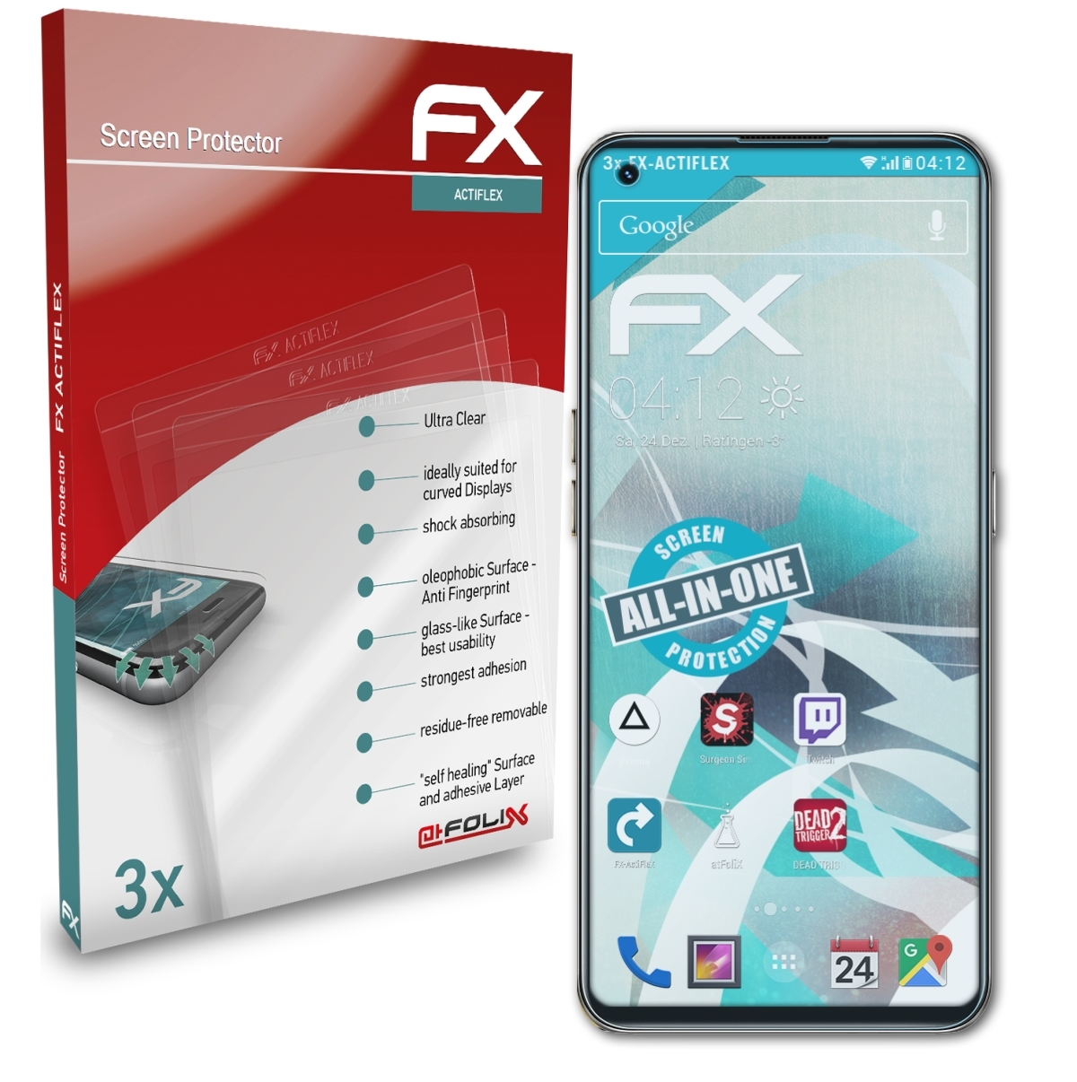 ATFOLIX 3x FX-ActiFleX Realme Displayschutz(für GT)