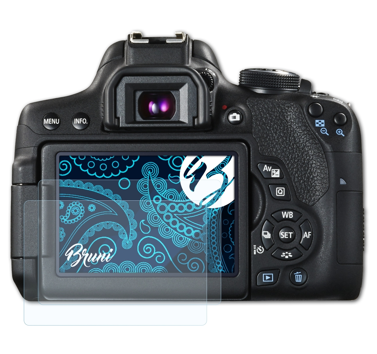BRUNI 2x Basics-Clear Schutzfolie(für EOS 750D) Canon
