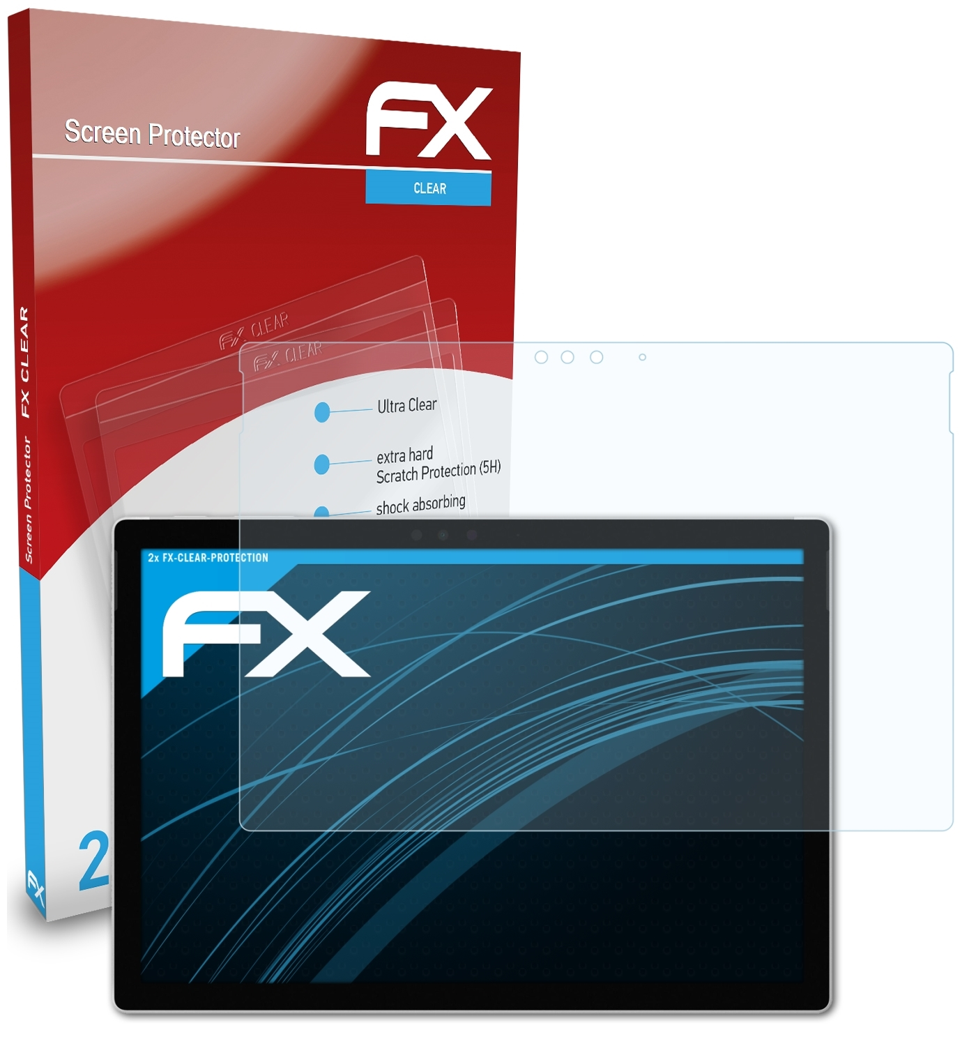 Microsoft ATFOLIX Pro FX-Clear Displayschutz(für (2017)) 2x Surface