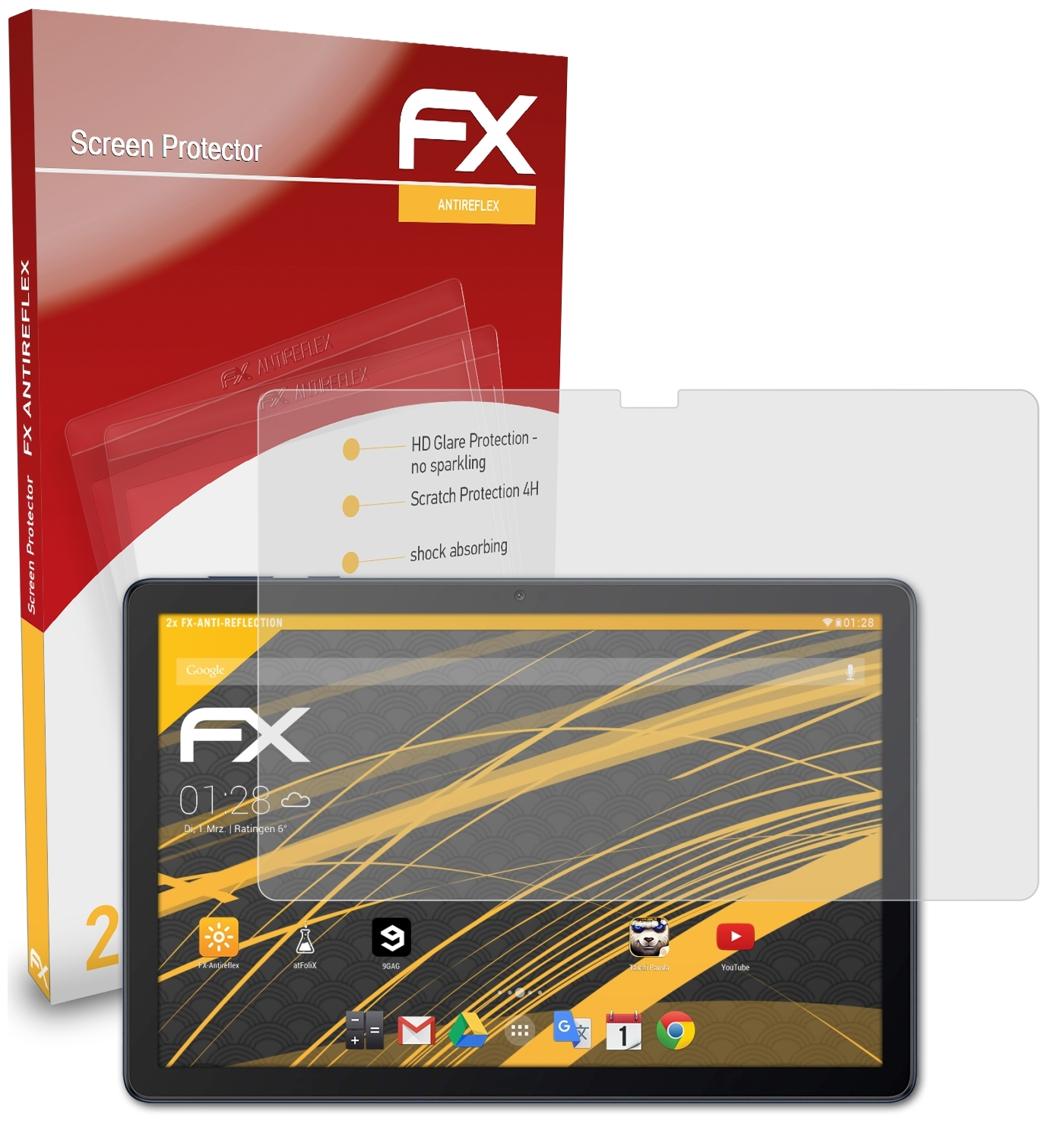 ATFOLIX 2x FX-Antireflex Displayschutz(für Huawei T10s) MatePad