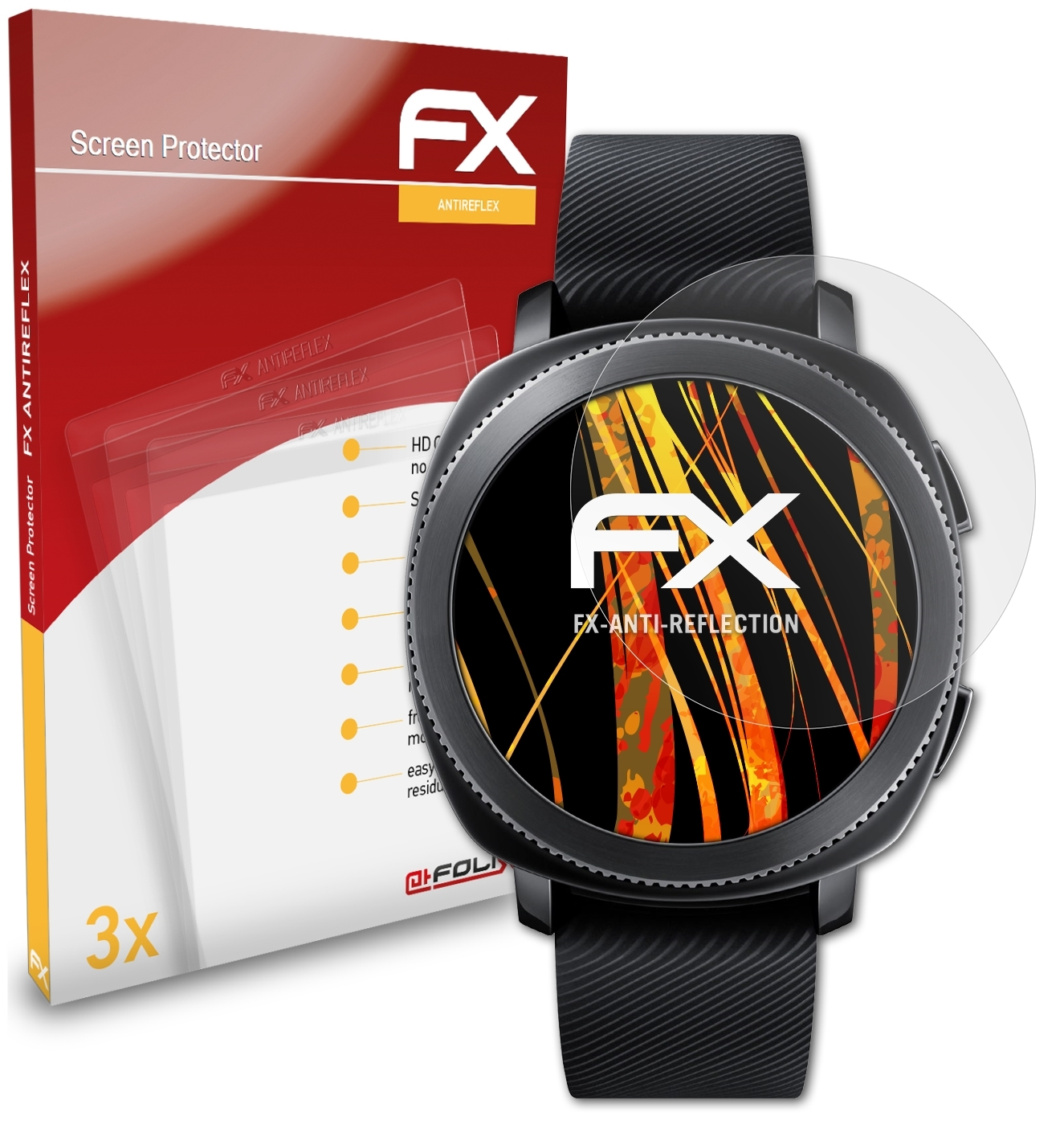 Samsung Displayschutz(für ATFOLIX Gear Sport) FX-Antireflex 3x