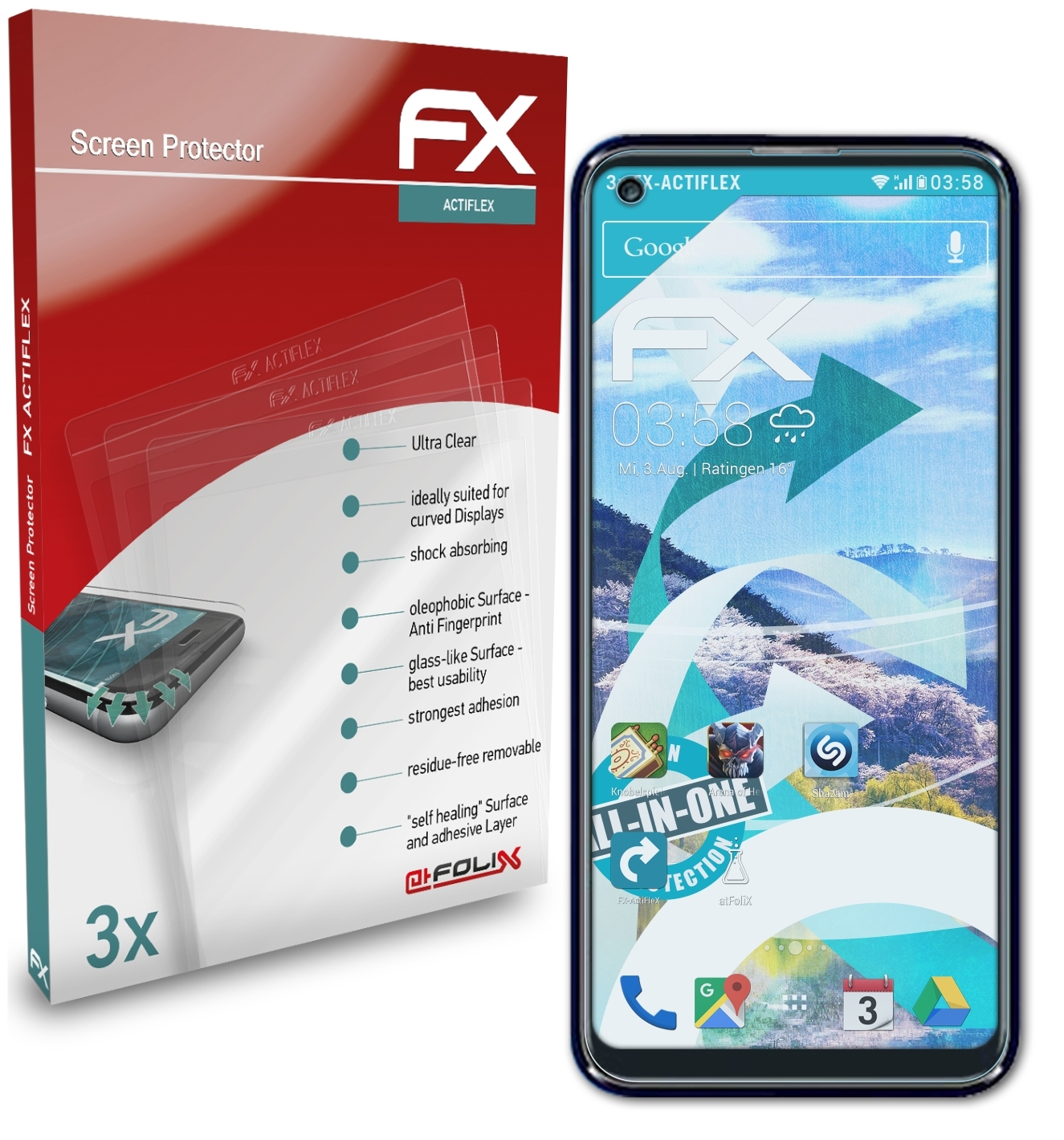 ATFOLIX 3x FX-ActiFleX Pro) LG W41 Displayschutz(für