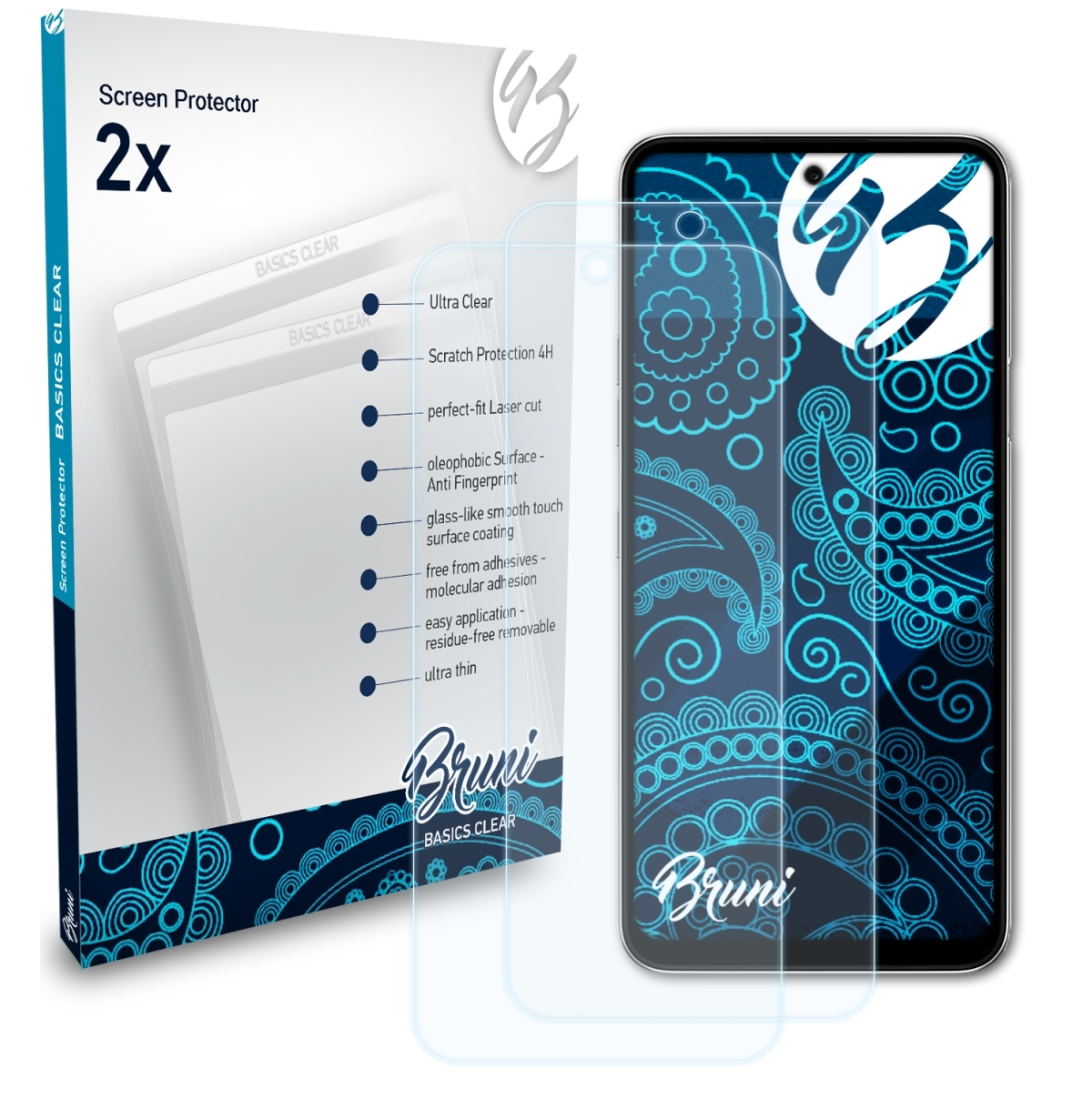 BRUNI 2x Basics-Clear Schutzfolie(für LG K52)
