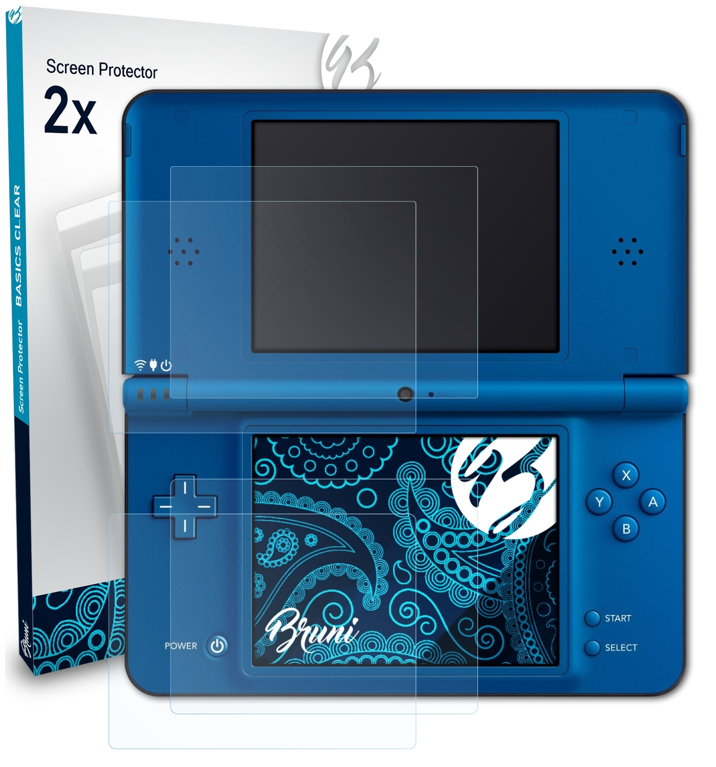 BRUNI 2x Schutzfolie(für Basics-Clear XL) DSi Nintendo