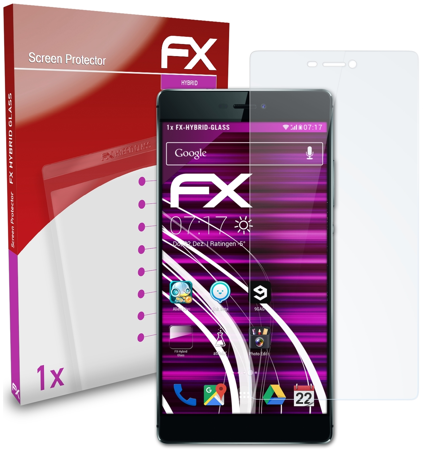 P8) FX-Hybrid-Glass Schutzglas(für Huawei ATFOLIX