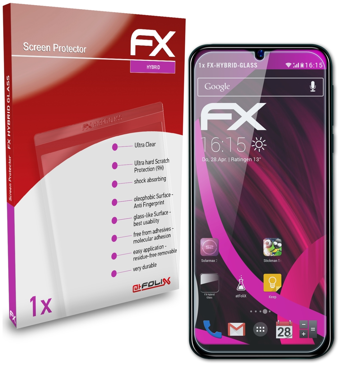 ATFOLIX FX-Hybrid-Glass Schutzglas(für Blackview Pro) A60