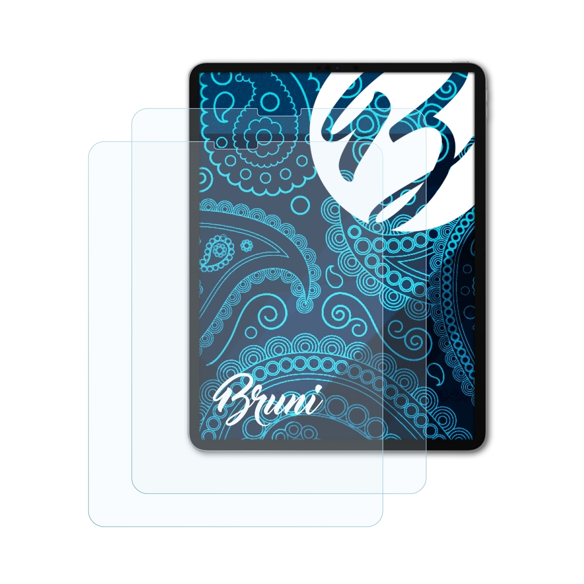 2x BRUNI 12.9 Pro iPad Schutzfolie(für Apple Basics-Clear (2020))