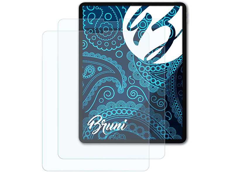 BRUNI 2x Basics-Clear Schutzfolie(für 12.9 (2020)) Apple iPad Pro