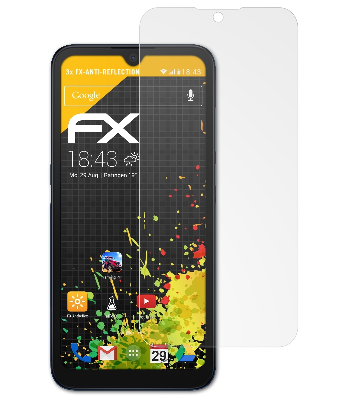 FX-Antireflex Displayschutz(für Alcatel 3x ATFOLIX Pro) 1L