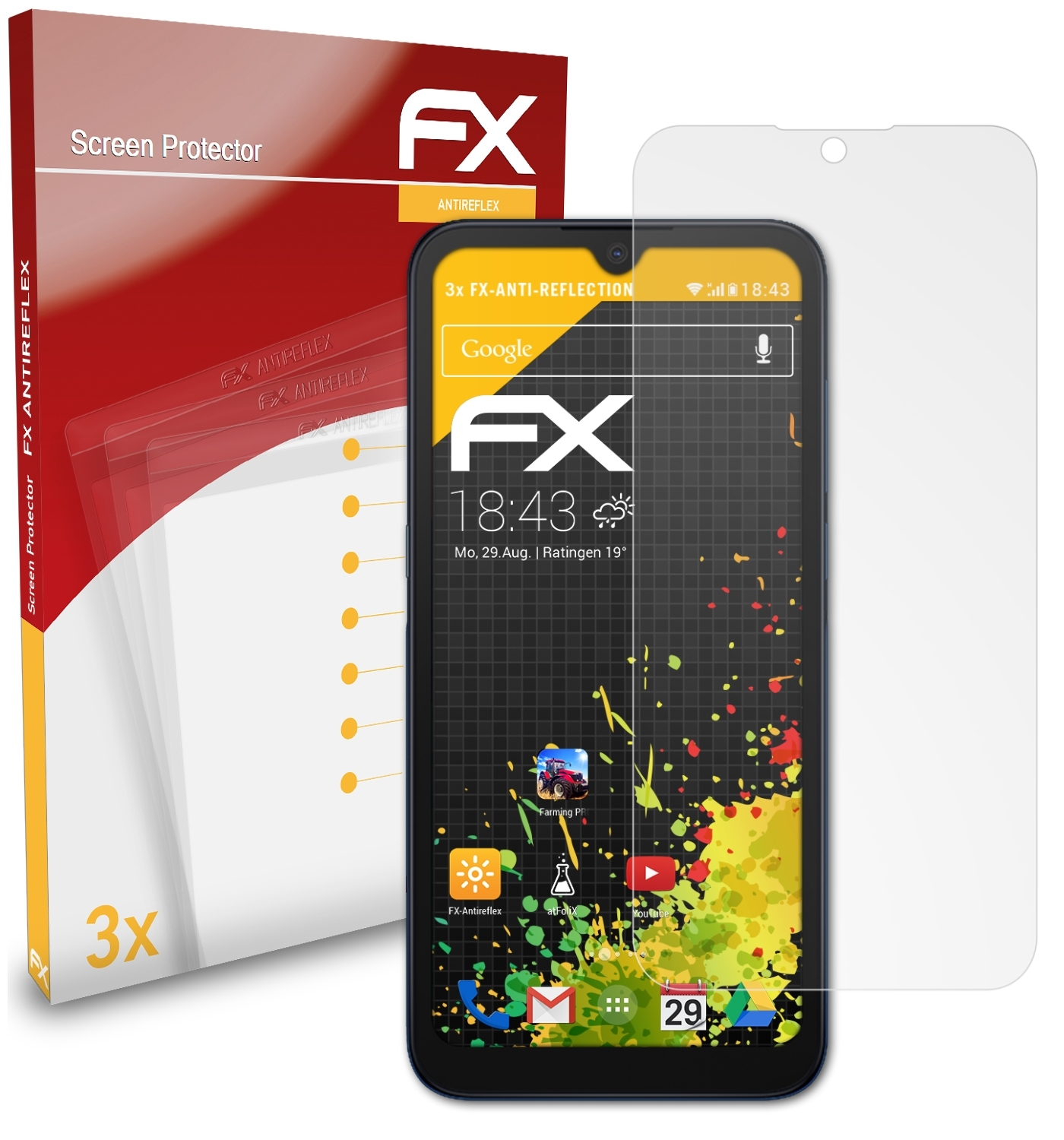 Alcatel 1L ATFOLIX 3x FX-Antireflex Displayschutz(für Pro)