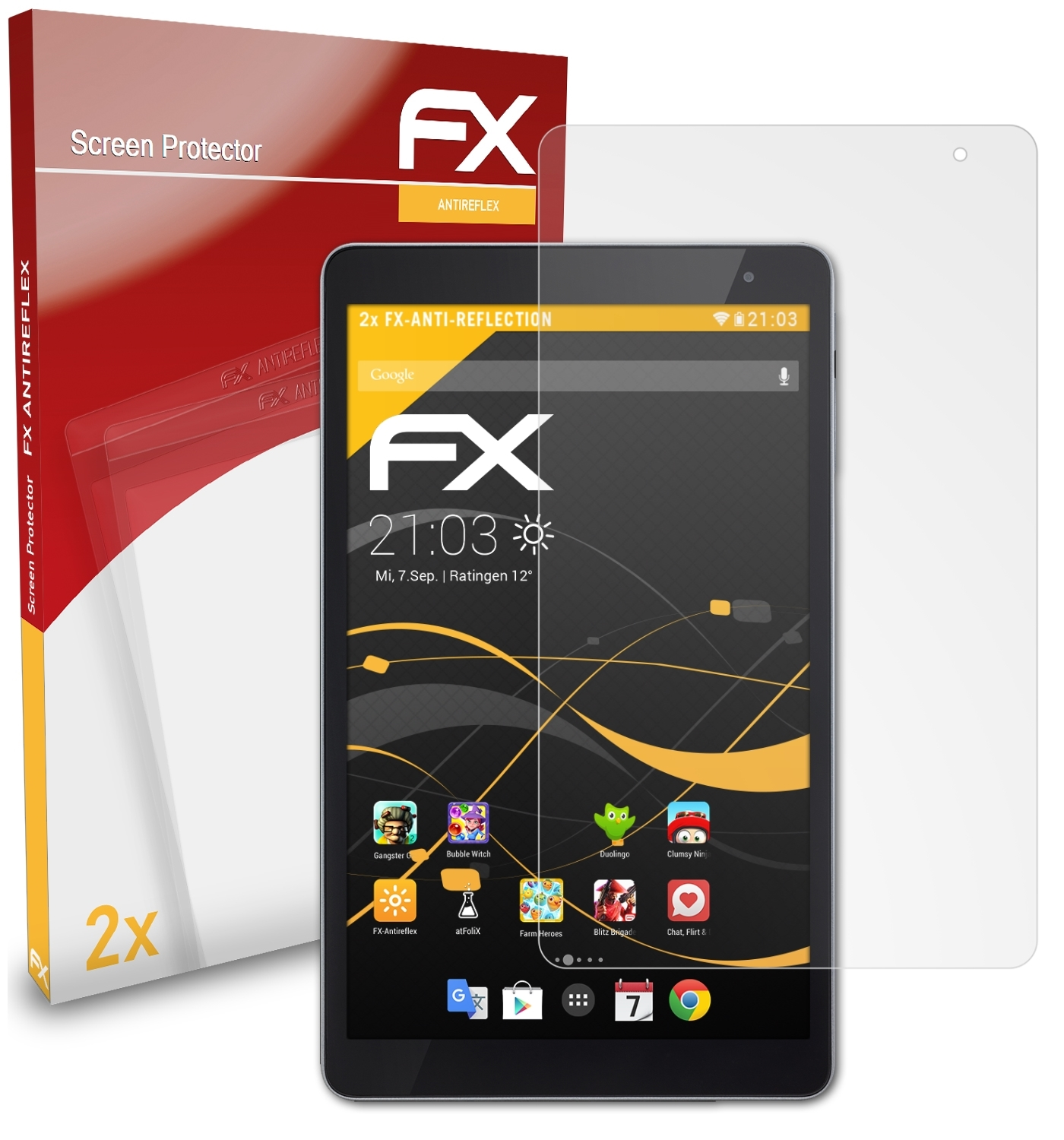 ATFOLIX 2x FX-Antireflex Prime Vodafone Tab Displayschutz(für 6)