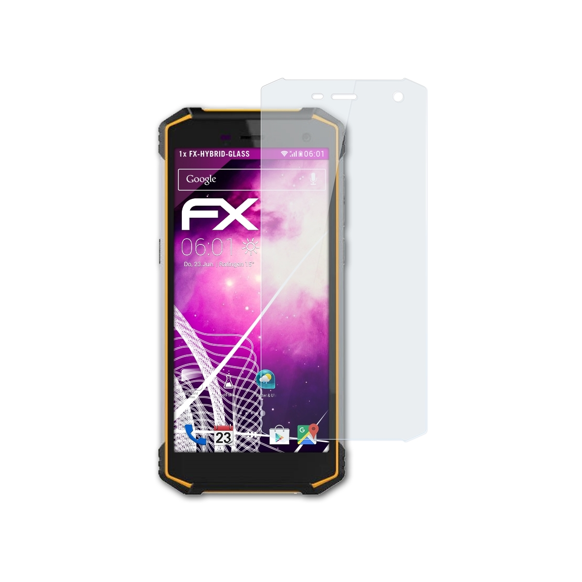 ATFOLIX FX-Hybrid-Glass Schutzglas(für myPhone Hammer 2) Energy
