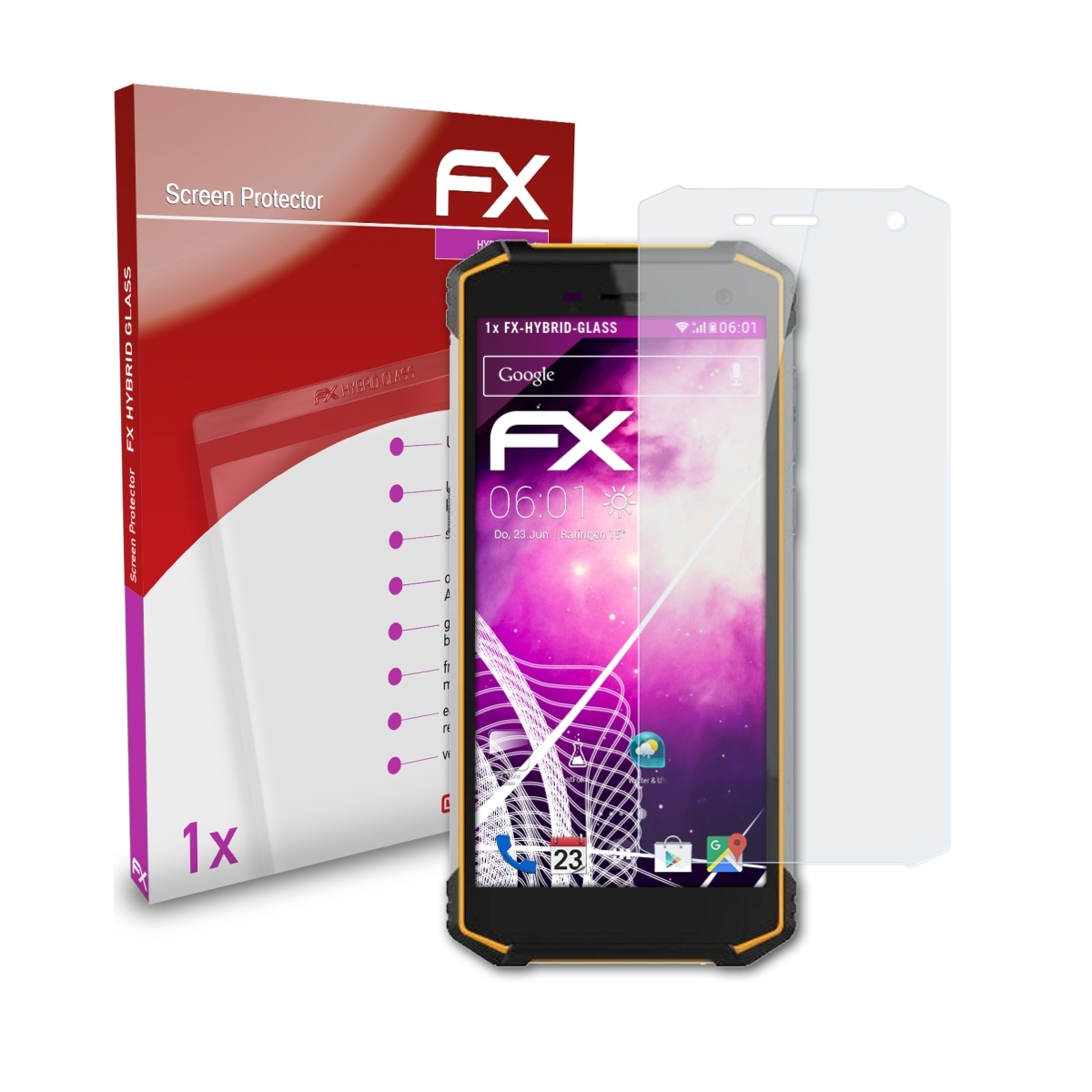 ATFOLIX FX-Hybrid-Glass Schutzglas(für myPhone Hammer 2) Energy