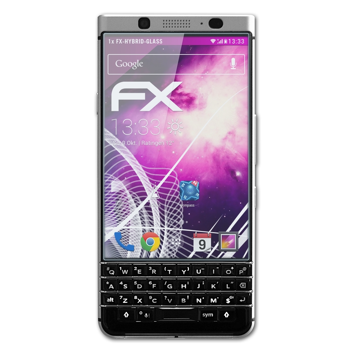 KeyOne) Schutzglas(für ATFOLIX FX-Hybrid-Glass Blackberry