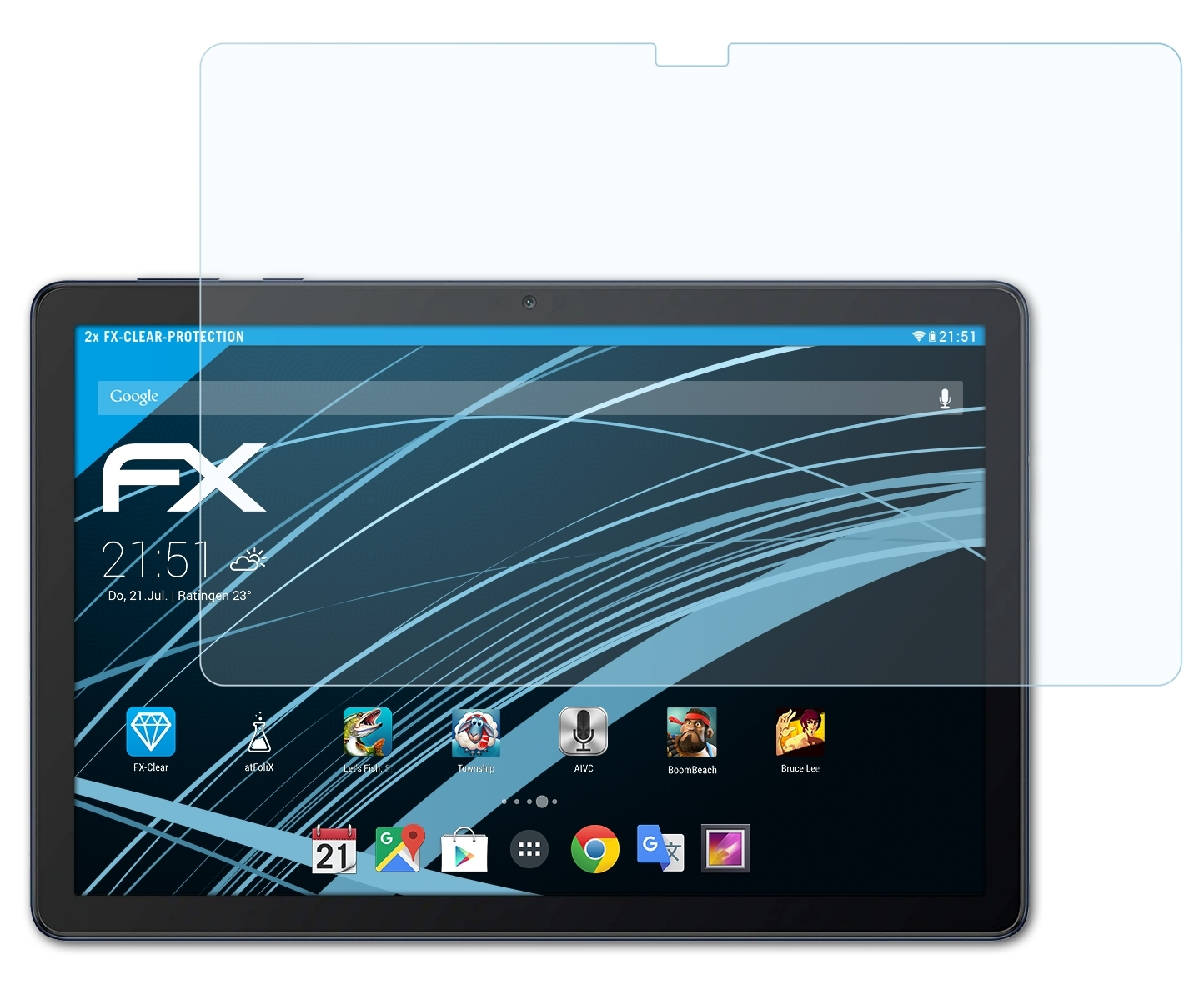 ATFOLIX 2x FX-Clear MatePad Displayschutz(für T10s) Huawei