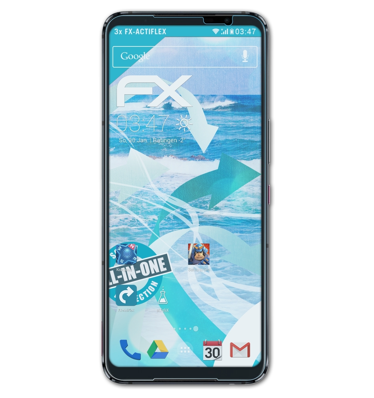 ATFOLIX 3x FX-ActiFleX Displayschutz(für Ultimate) Phone 5 Asus ROG